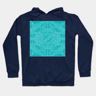 Teal Botanical Dots Hoodie